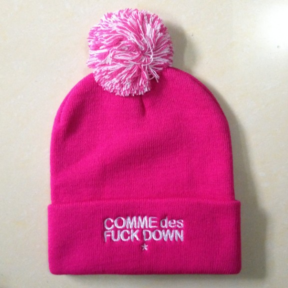 COMME Des FUCKDOWN Pink Beanie SF